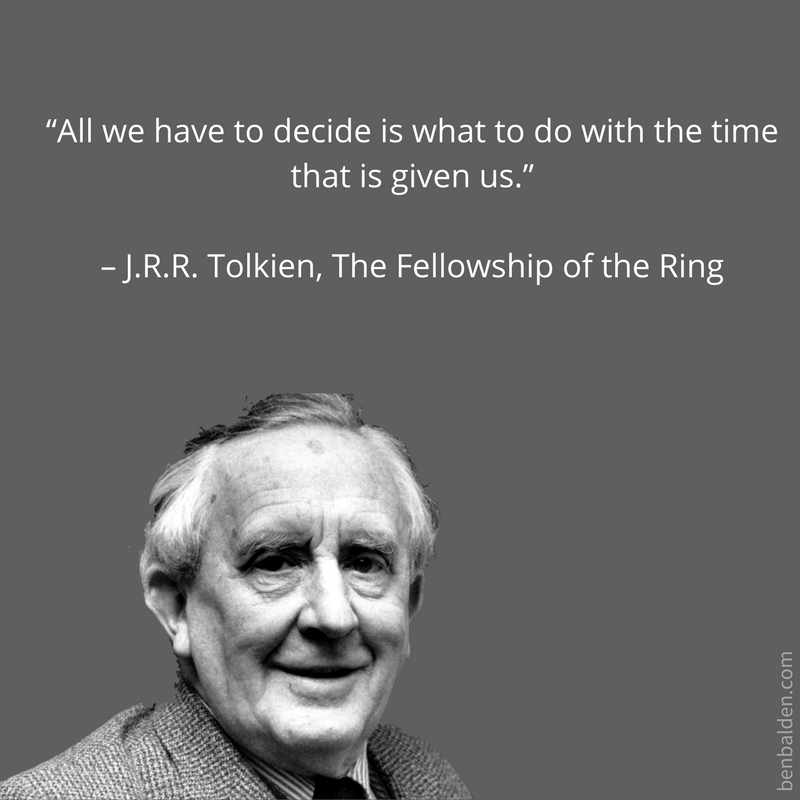 “All we have to decide is what to do with the time that is given us.” –– J.R.R. Tolkien, The Fellowship of the Ring 🎥