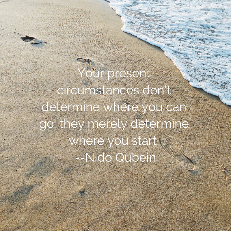 Your present circumstances don't determine where you can go; they merely determine where you start." - Nido Qubein - Ben Balden