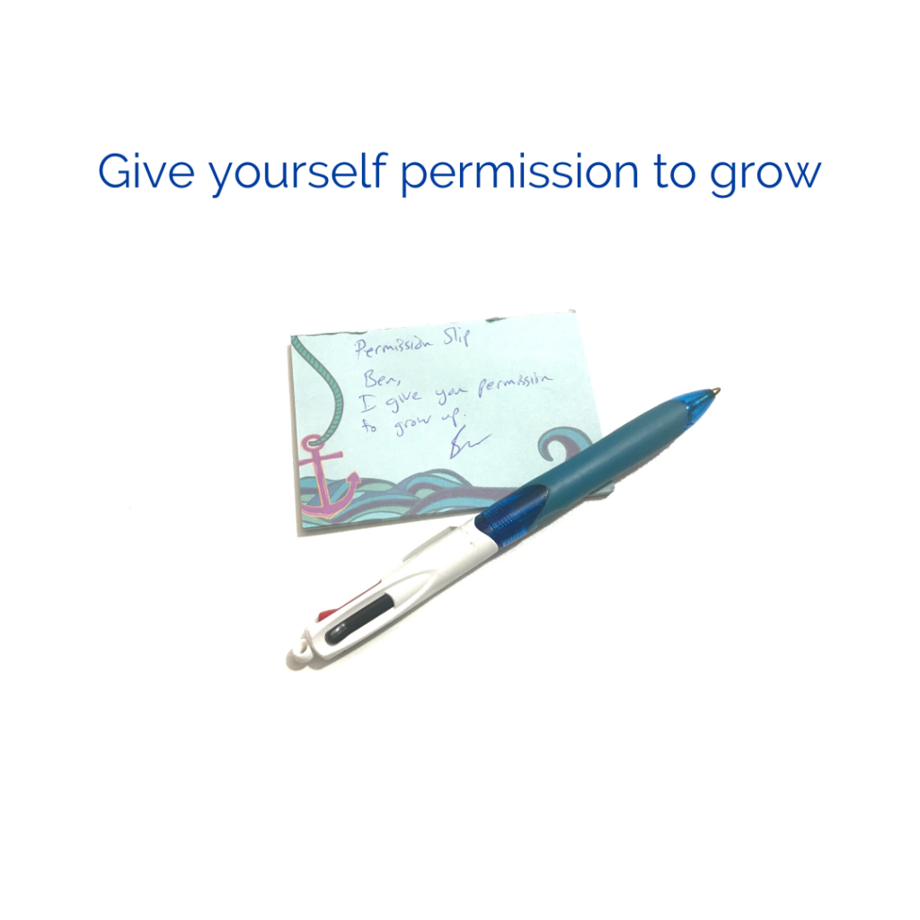 This episode talks about the benefit of allowing yourself to grow by intentionally giving yourself permission.