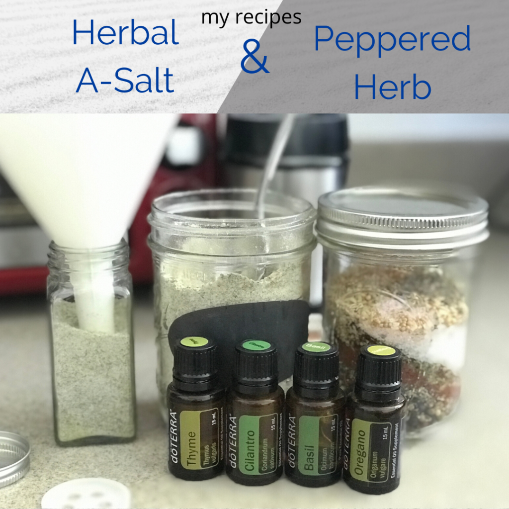 My recipe for making seasoned salt and pepper: