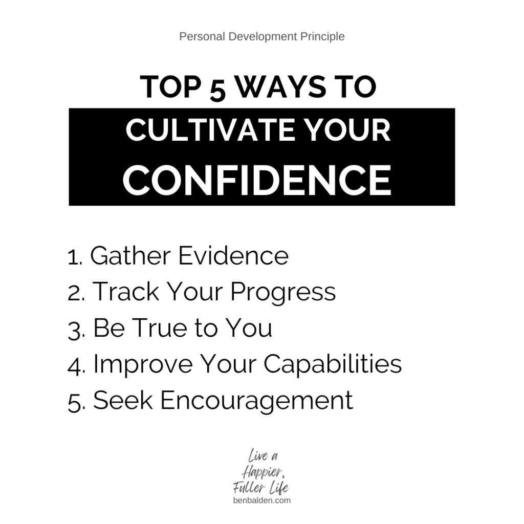 Podcast No. 138 - Top 5 Ways to Cultivate Confidence 
Confidence is an amazing characteristic that everyone feels drawn to.  It makes you feel good, it helps you stay confident and believing, and it motivates action.  So, here are 5 things you can do to create the confidence you need.

-See this whole blog: https://benbalden.com/top-5-ways-to-cultivate-confidence/
-See the full video: https://youtube.com/live/RL14QdBqUSQ
-Buy my new book at https://benbalden.com/books/
-Subscribe to my YouTube channel here: https://bit.ly/BenBYT
-BOOK COACHING WITH ME: https://calendly.com/benbalden/meet

NOTES FROM THIS EPISODE:
TOP FIVE CONFIDENCE CULTIVATORS
1. Gather Evidence
2. Track Your Progress
3. Be True to You
4. Improve Your Capabilities
5. Seek Encouragement


Quotes to remember:

“Rock bottom became the solid foundation in which I rebuilt my life.” – J.K. Rowling

“Comparison is the thief of joy.”-Theodore Roosevelt-


BOOKS MENTIONED IN THIS POST*:
-Live a Happier, Fuller Life by Ben Balden - https://benbalden.com/books/#Live_a_Happier_Fuller_Life
*affiliate links

Buy my book at https://benbalden.com/books/
Get my email newsletter at https://benbalden.com/email/

#personaldevelopment #selfimprovement #personalgrowth #inspiration #inspirational #motivation #motivational #inspirationalquote #confidence #character 
============