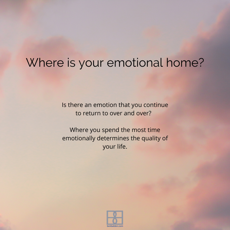Where you live emotionally determines the quality of your life